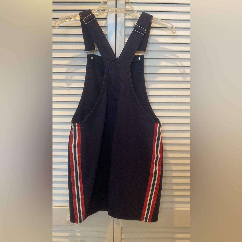 Mini Dress navy blue Overall’s Bershka Size S Cotton Super Trendy Apron style
